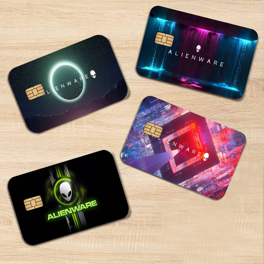 Pc Gaming Wallpaper - Dell Alienware Animation PC Gaming Creditcard-skinstickers