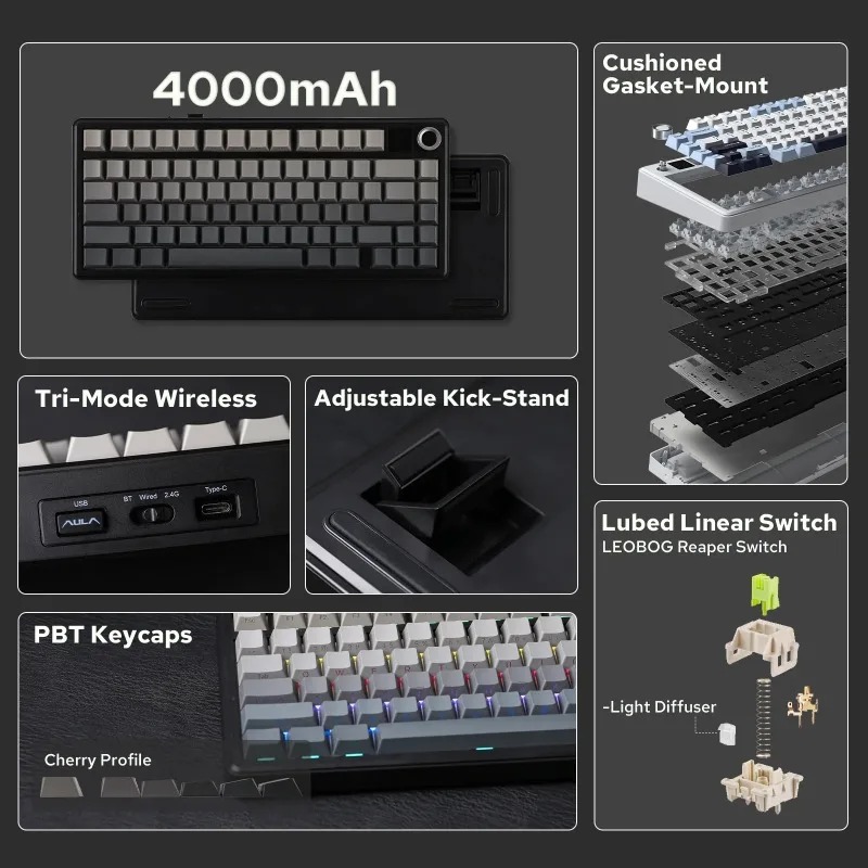 AULA F75 Max Mechanisch Toetse - Pc Gaming Keyboards recensie en prijs