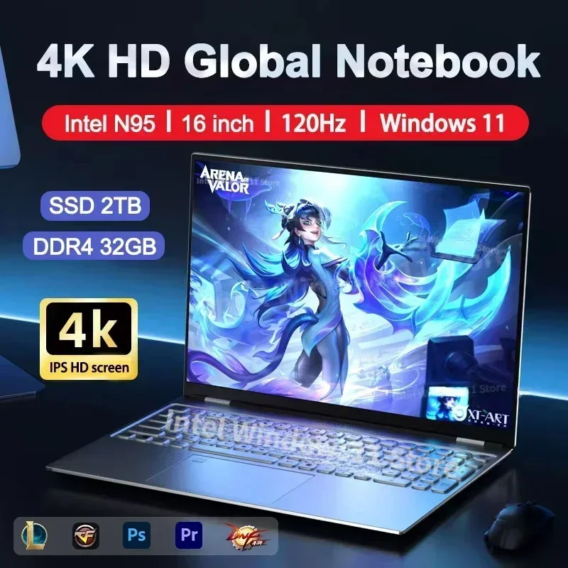 NIEUWE Laptop Intel N95 4K HD  - Pc Gaming Second recensie en prijs